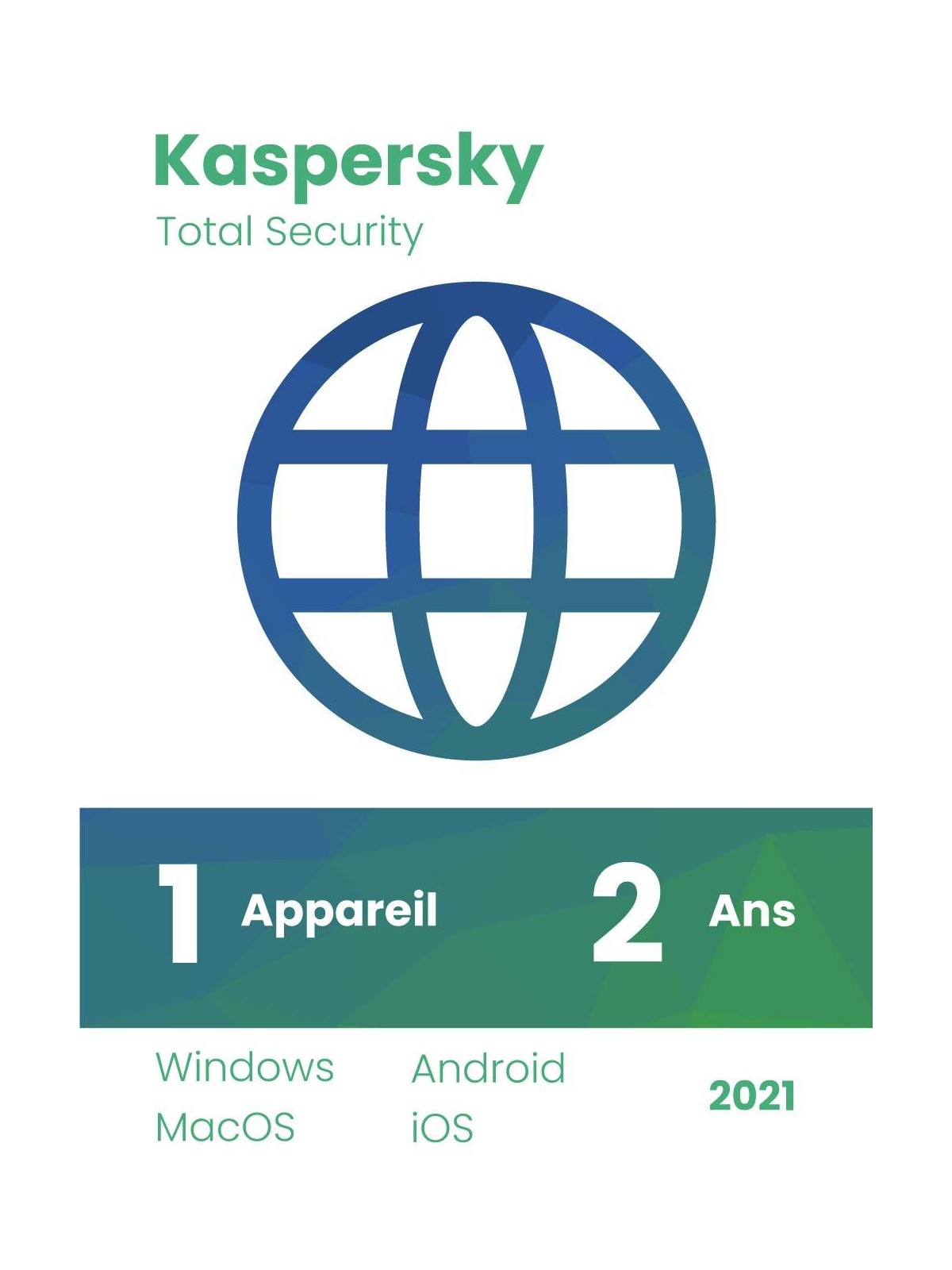 Kaspersky Total Security 2021 - 2 ans - 1 appareil - Situx