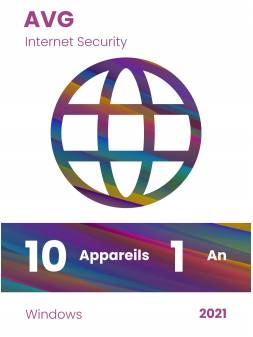 AVG Internet Security 2021 - 1 An - 10 Appareils CD Key